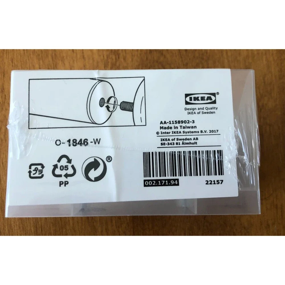 IKEA Vasentlig Curtain Rod End Caps Pair Round White Set of 2 002.171.94 NEW